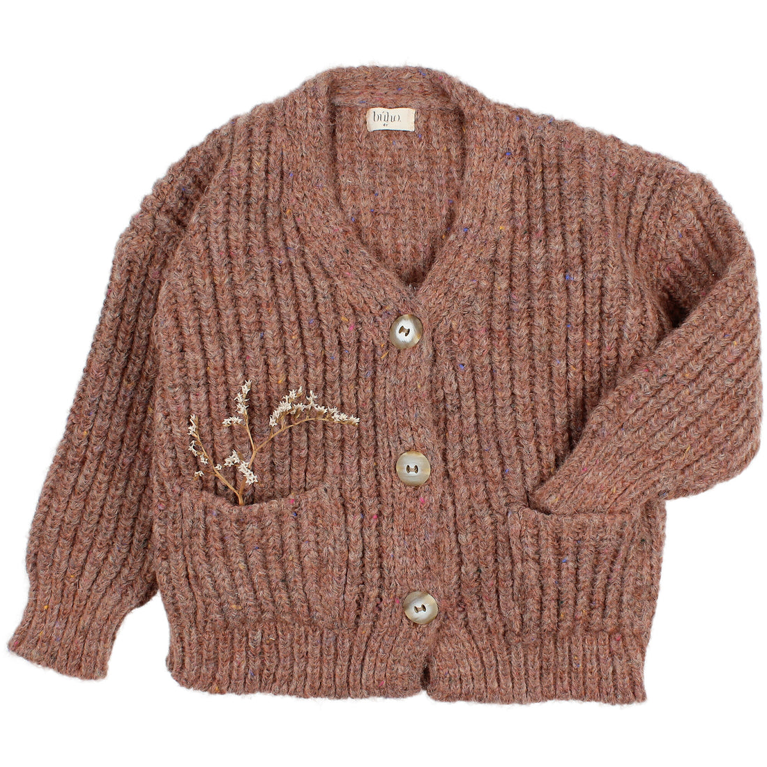 Buho Old Rose Pockets Cardigan