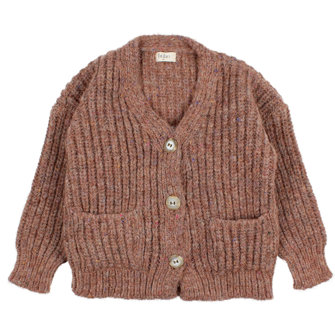 Buho Old Rose Pockets Cardigan