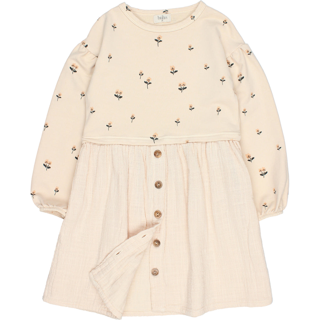 Buho Cream Print Romance Combi Dress