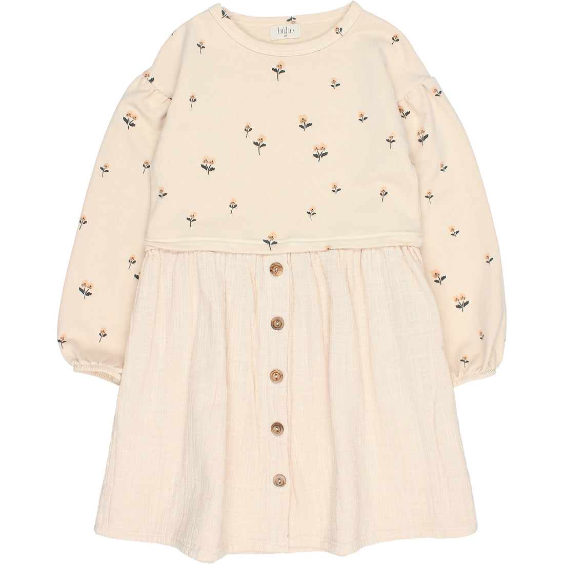Buho Cream Print Romance Combi Dress