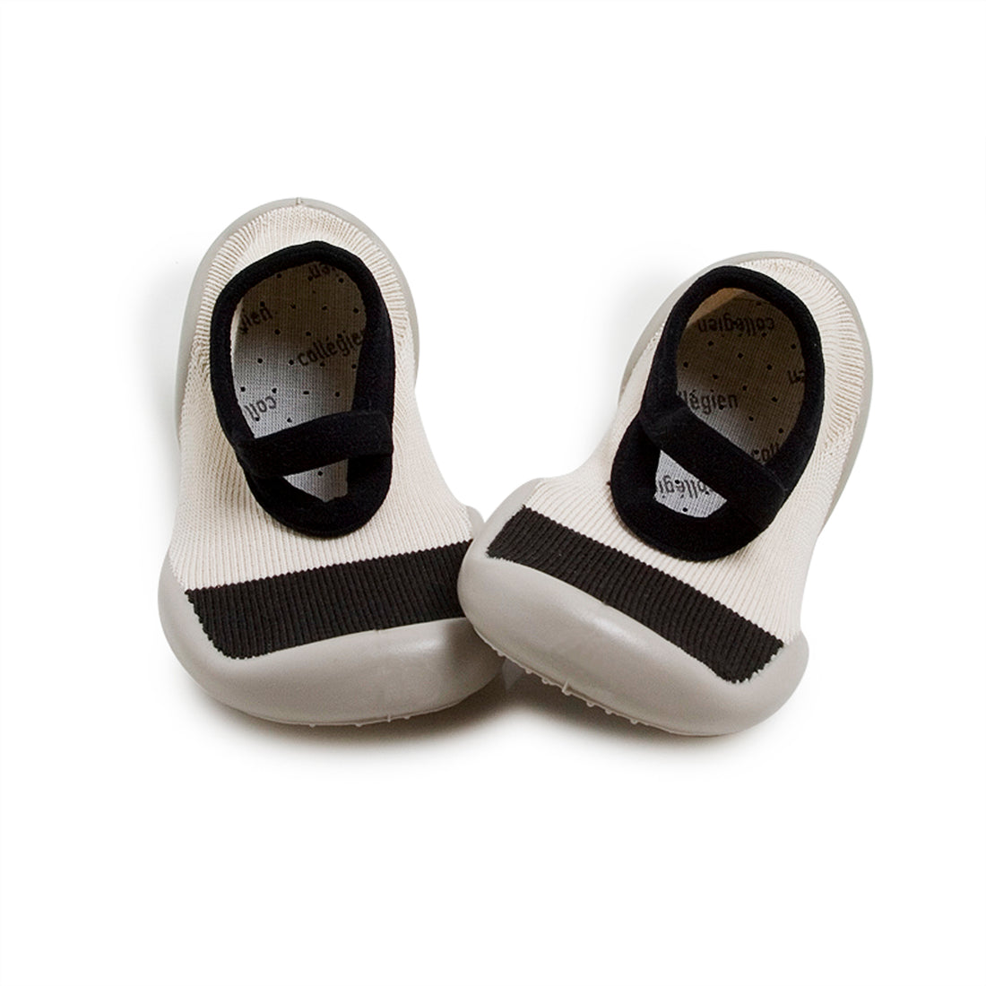 Collegien White/Black StrapChic Ballerina Flats