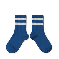 Collegien Nico - Ribbed Varsity Crew Socks - Sapphire Blue