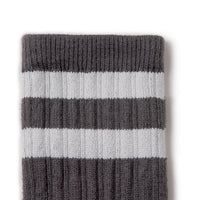 Collegien Nico - Ribbed Varsity Crew Socks - Pebble Gray