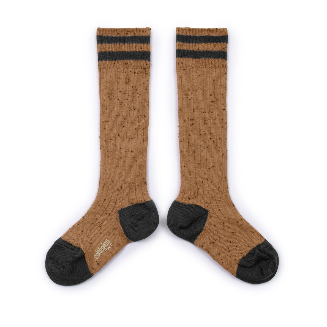 Collegien Noa Ribbed Yarn Varsity Socks - Caramel