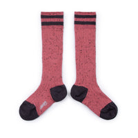 Collegien Noa Ribbed Yarn Varsity Socks - Lychee Pink