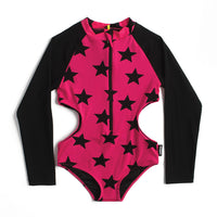 NUNUNU Hot Pink Star Cut Out Swimsuit