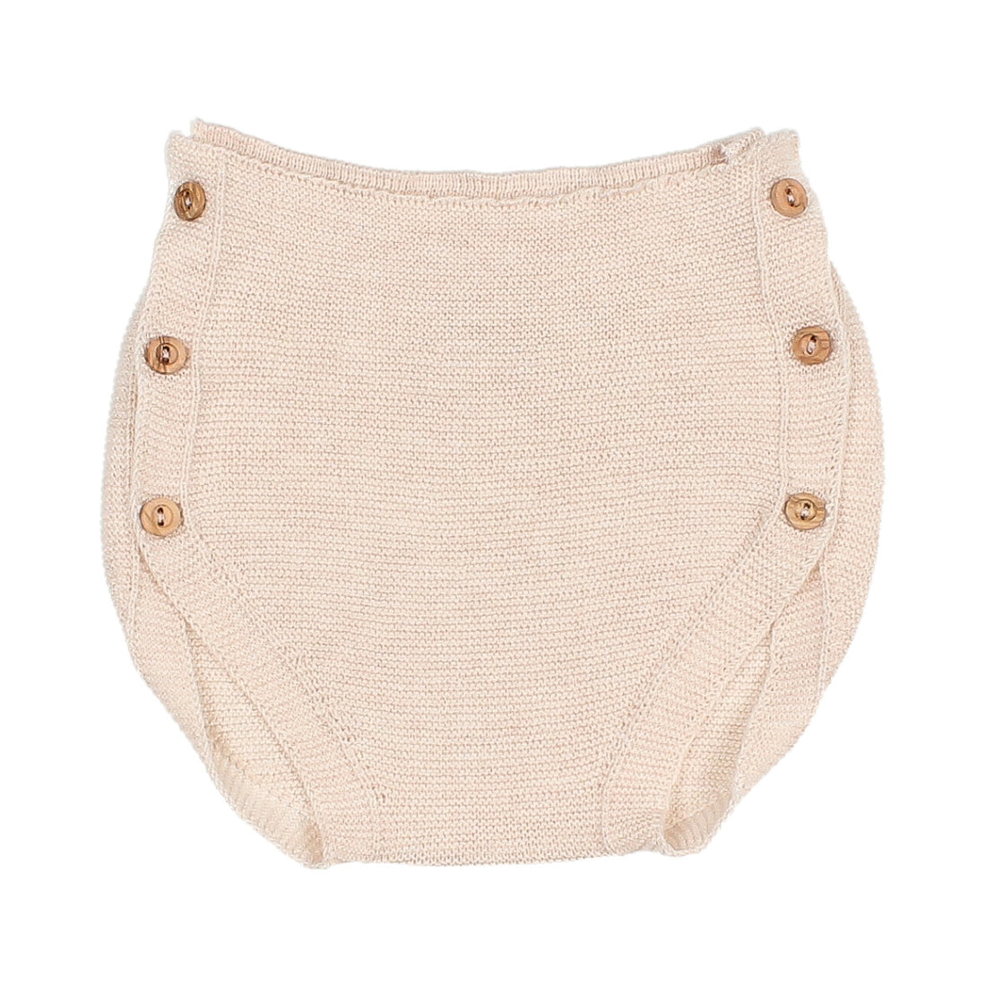Buho Creamy Pink Newborn Buttoned Knit Culotte