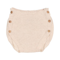 Buho Creamy Pink Newborn Buttoned Knit Culotte