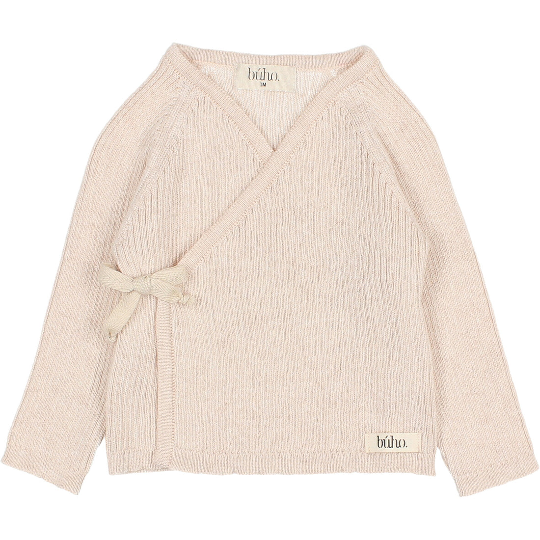 Buho Creamy Pink Newborn Crossed Cardigan