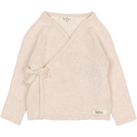 Buho Creamy Pink Newborn Crossed Cardigan