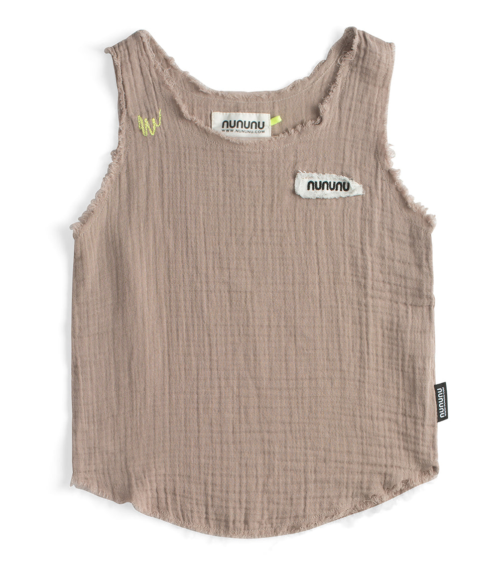 NUNUNU Stone Muslin Tank Top