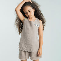 NUNUNU Stone Muslin Tank Top