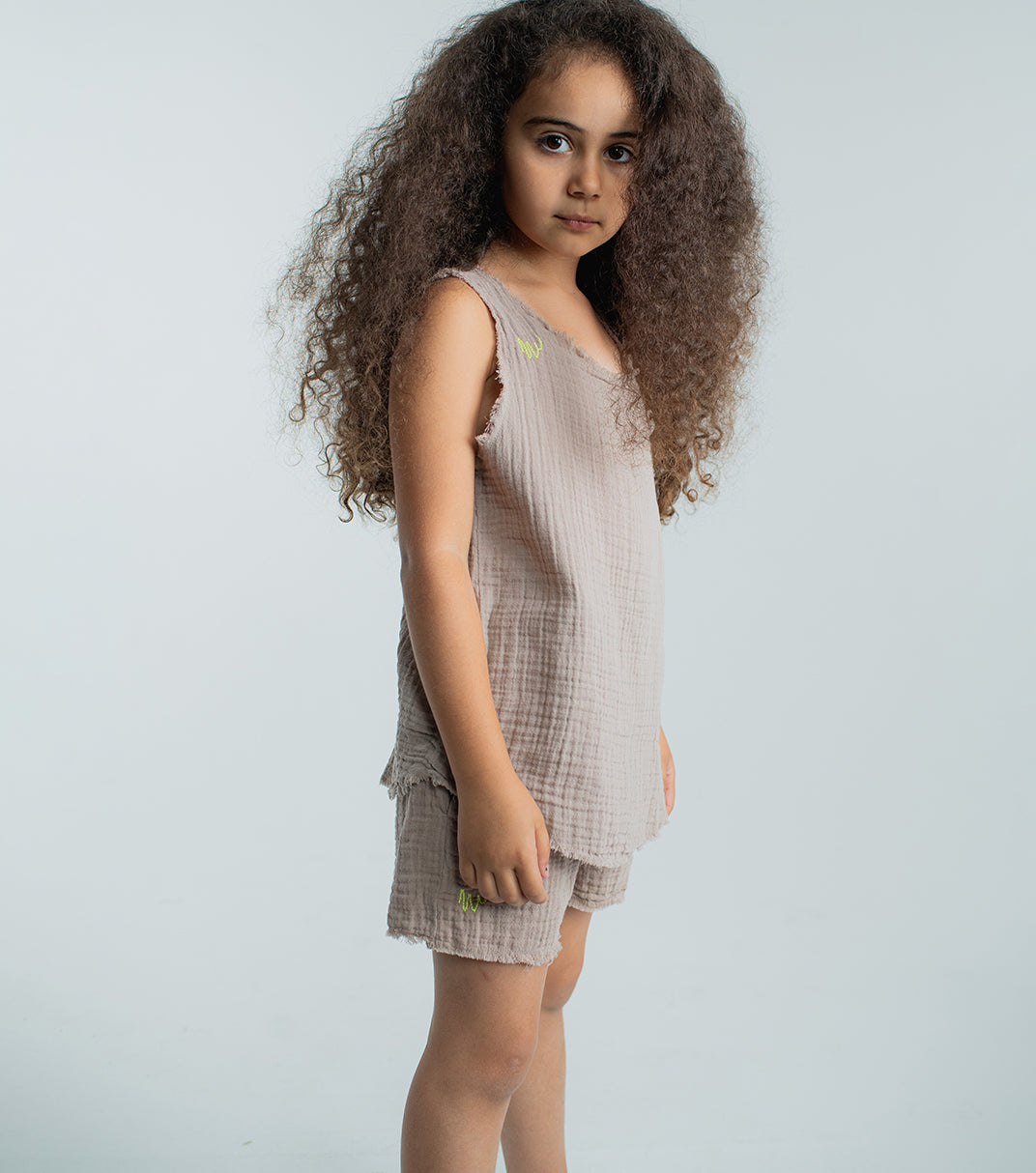 NUNUNU Stone Muslin Tank Top