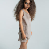 NUNUNU Stone Muslin Tank Top