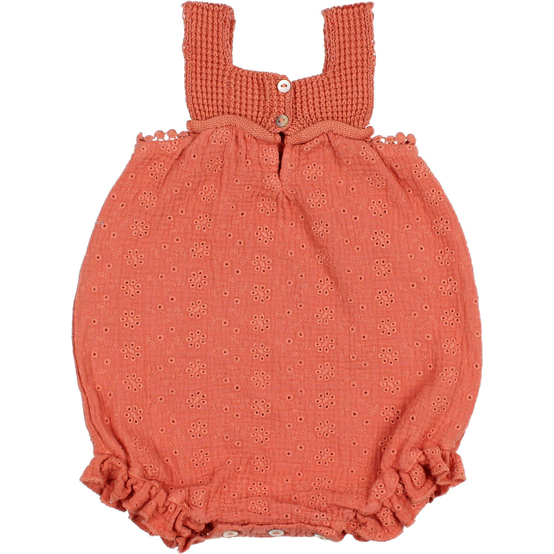 Buho Terracota Baby Embroidery Knit Romper