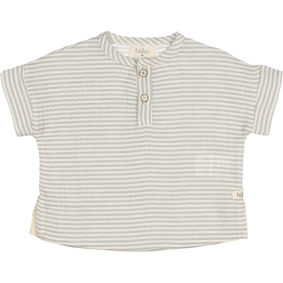Buho Light Grey Stripes Baby Shirt