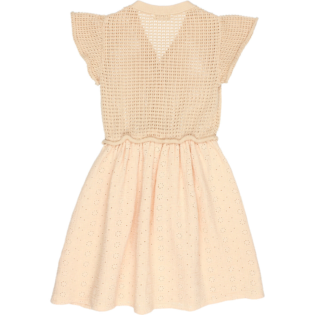 Buho Vanilla Knit Embroidery Combi Dress