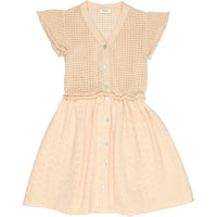 Buho Vanilla Knit Embroidery Combi Dress