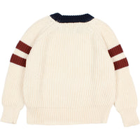 Buho Ecru Cotton Knit Bands Sweater