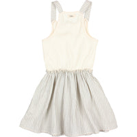 Buho Light Grey Rib & Stripes Combi Dress