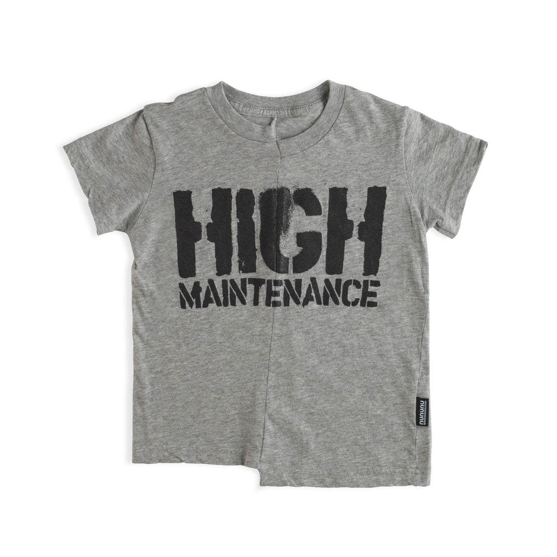 NUNUNU Heather Grey Unbalanced T-Shirt