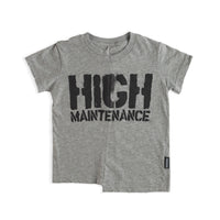 NUNUNU Heather Grey Unbalanced T-Shirt