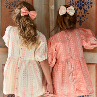 Bonjour Diary Vanilla Strawberry Jacquard Smocks Blouse