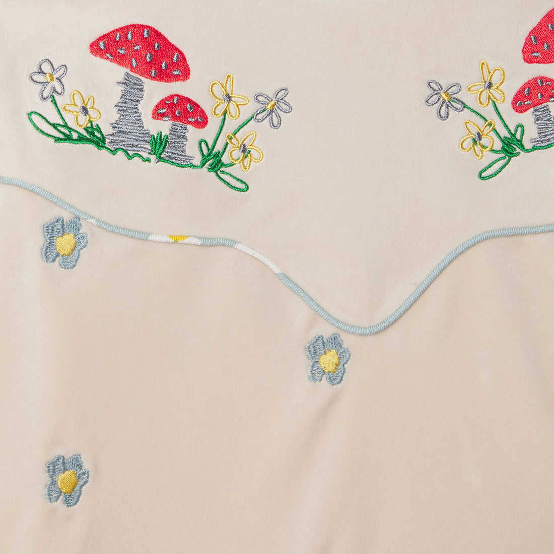 Stella McCartney Daises And Mushrooms Embroidered Velour Sweatshirt