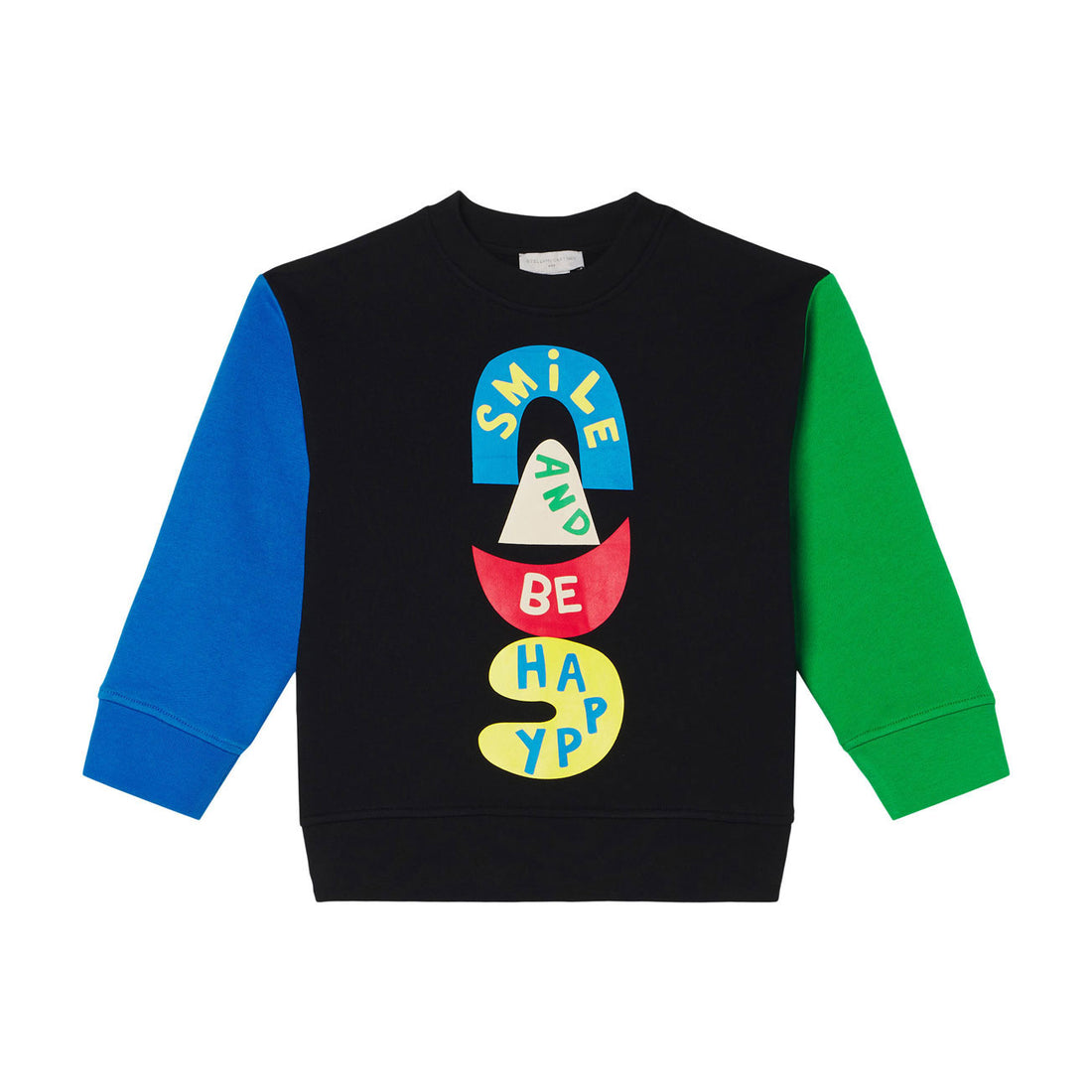 Stella McCartney Color Block Sweatshirt With Smile And Be Happy