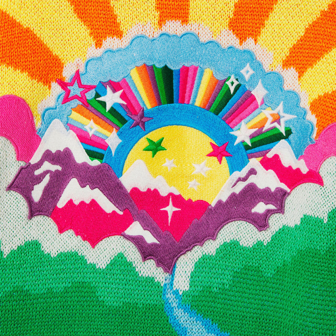 Stella McCartney Spaced Dye Sweater With Rainbow Embroidered Patch
