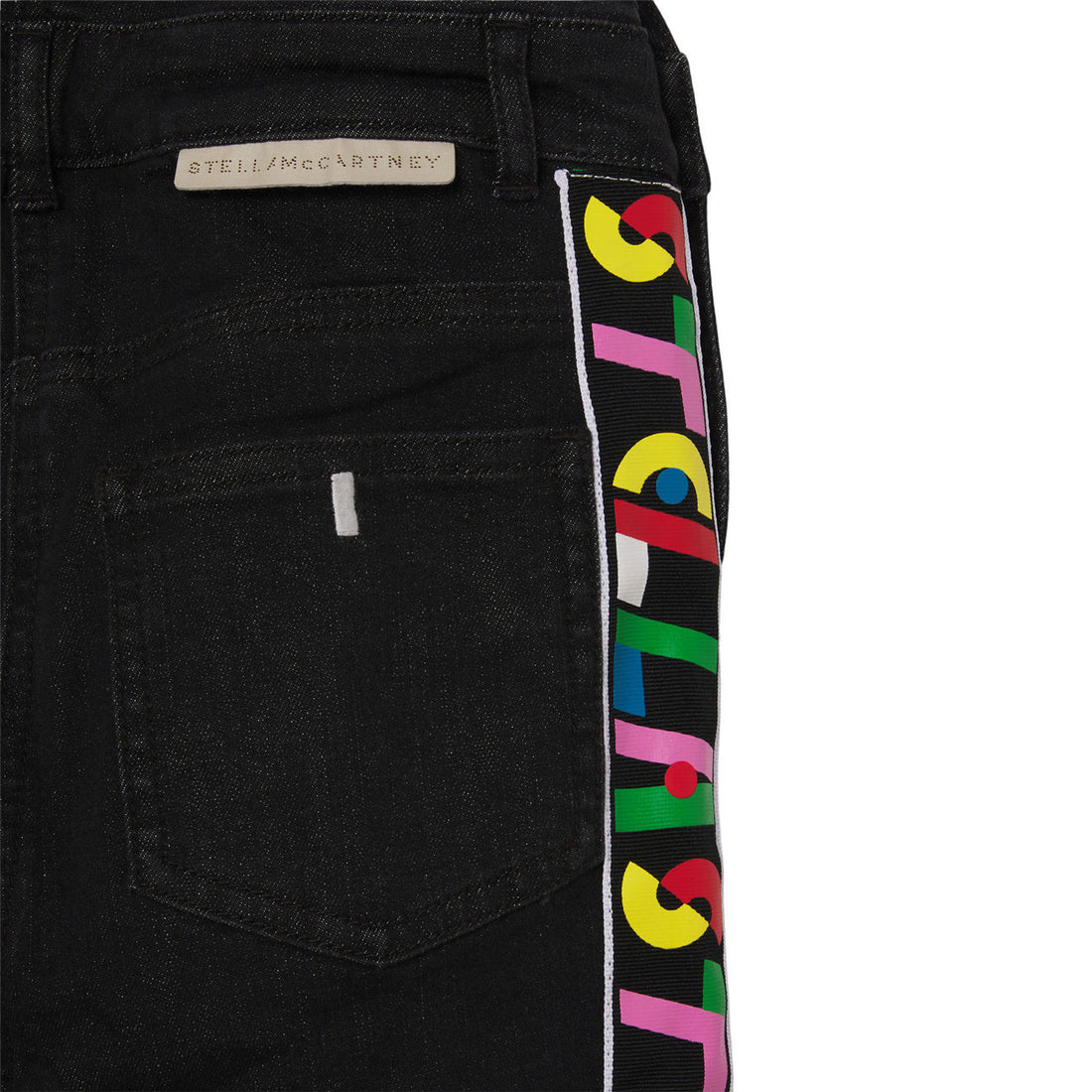 Stella McCartney Denim Dungaree With Multicolor Logo