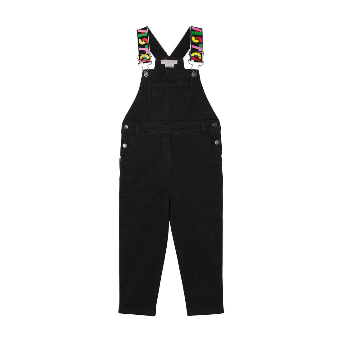 Stella McCartney Denim Dungaree With Multicolor Logo