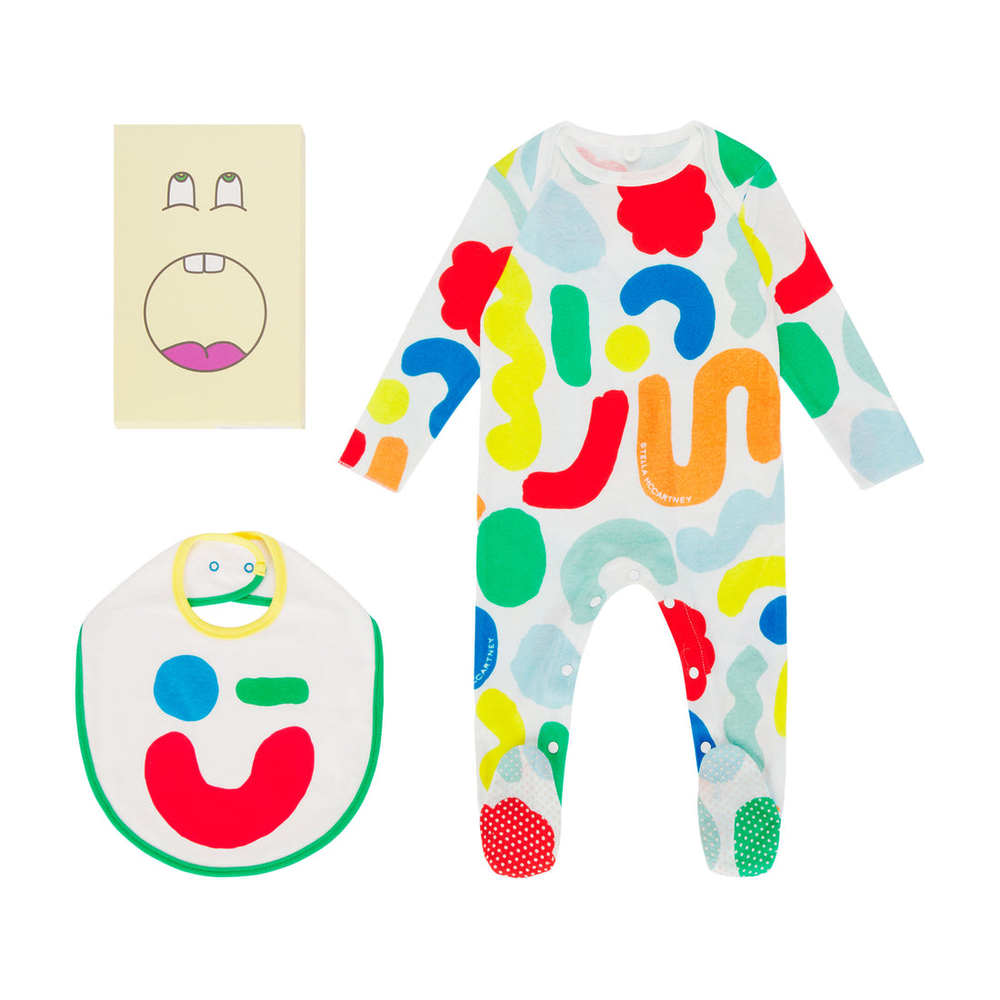 Stella McCartney Shapes Footie And Bib Set
