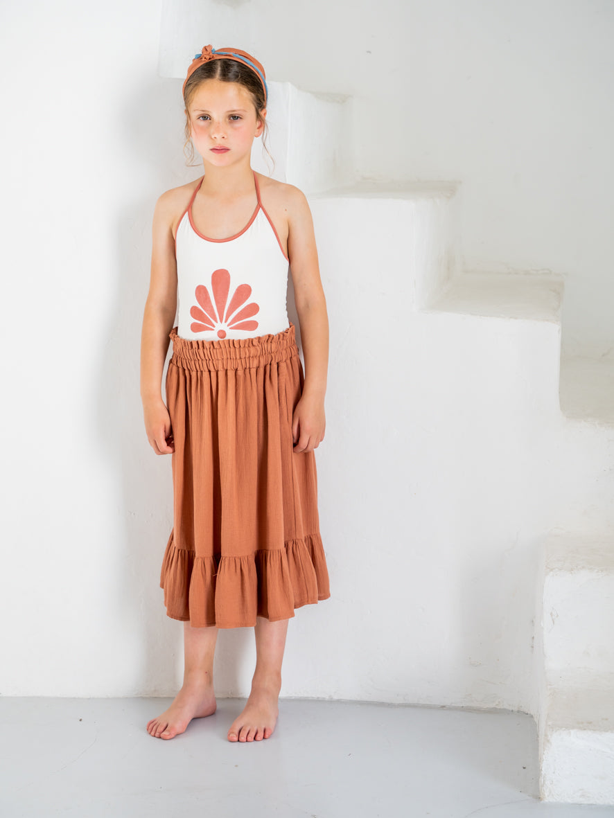 Belle Chiara Lycra Beige Anthemion Swimsuit