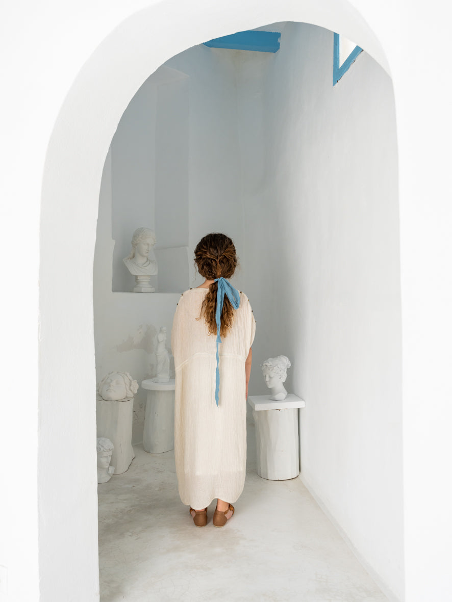 Belle Chiara Ecru Crinkle Muslin Daphne Dress