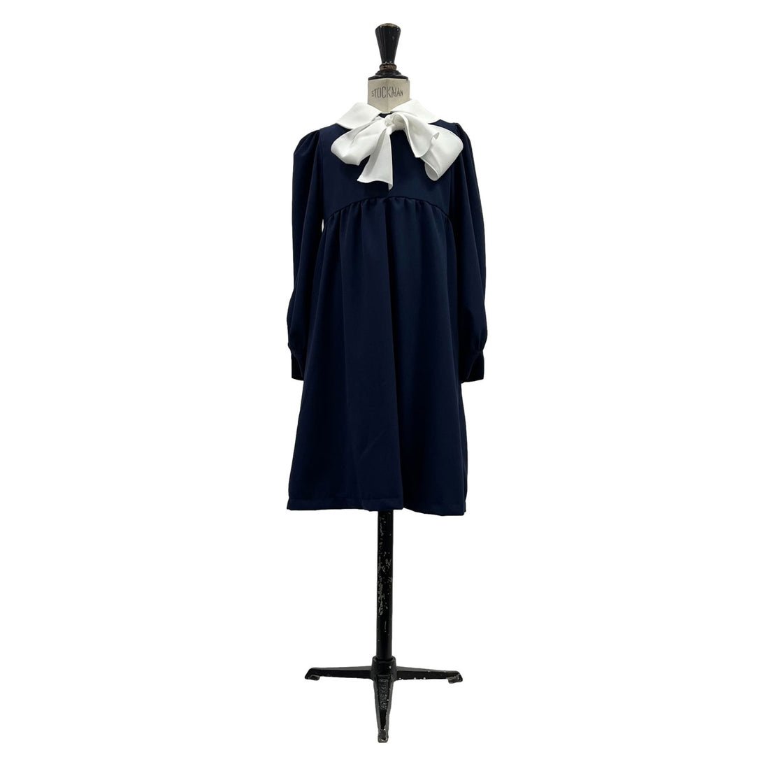 Lemoniez Navy Crepe collar Foxtrot Dress