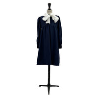 Lemoniez Navy Crepe collar Foxtrot Dress