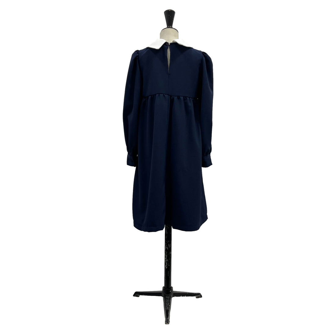 Lemoniez Navy Crepe collar Foxtrot Dress