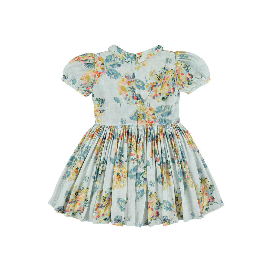 Morley Aqua Fallingflower Suri Dress With Pleats On The Chest