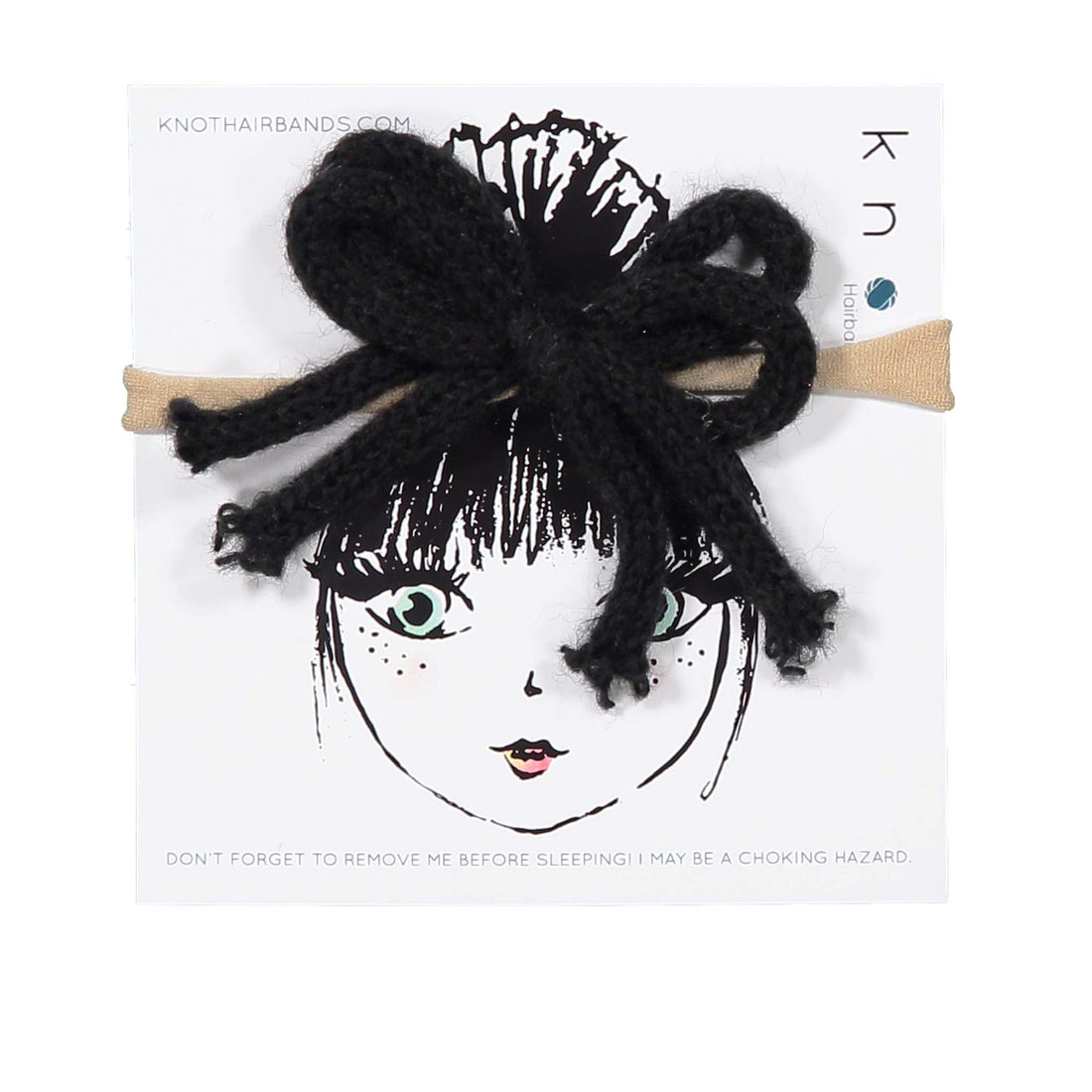 Knot Hairbands Yarn Bow Band // Black