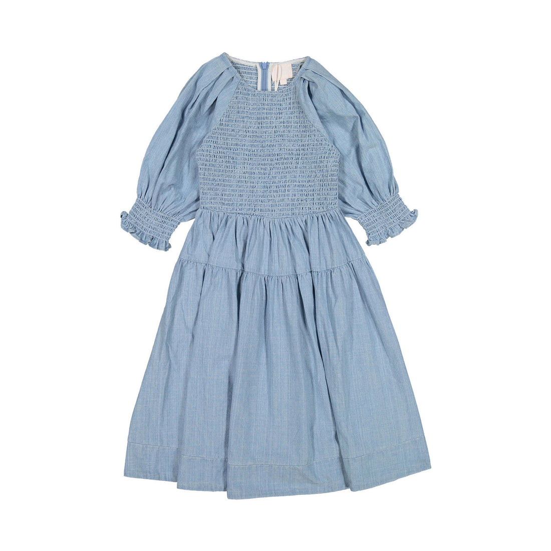 Steph Chambray Shirred Dress