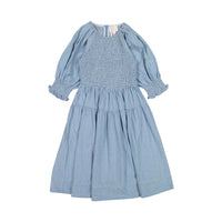 Steph Chambray Shirred Dress