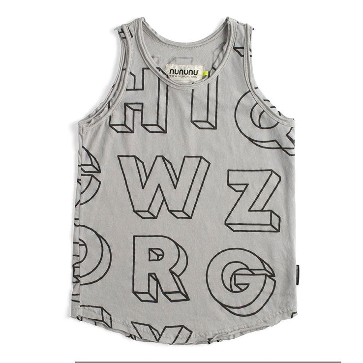 NUNUNU Ice Grey A-Z Tank Top