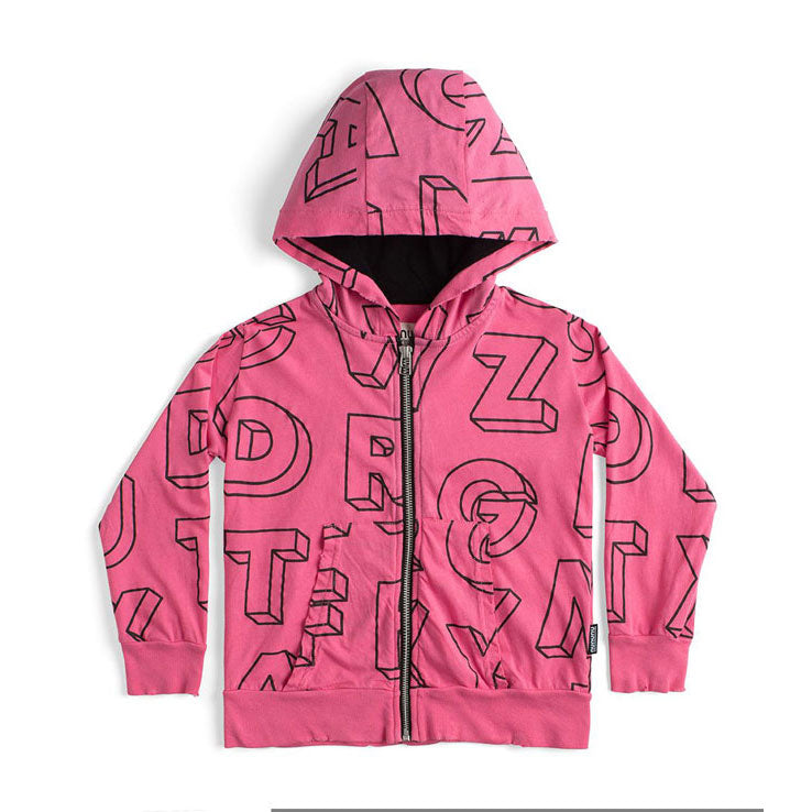 NUNUNU Hot Pink A-Z Zip Hoodie