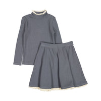 Olivia Heather Grey Skirt Set