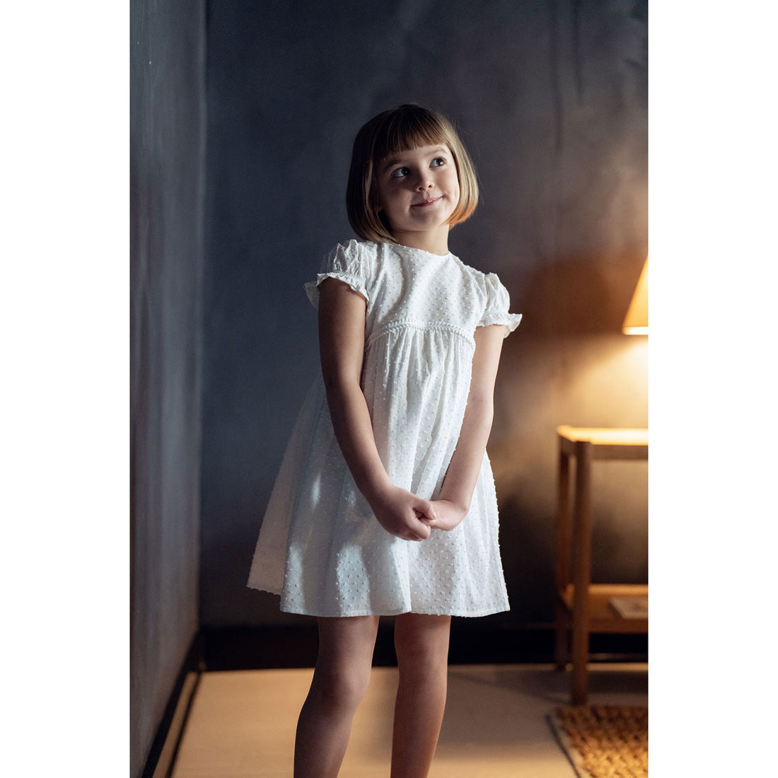 Coco Blanc White Dotted Dress