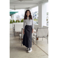 Coco Blanc Black Denim Wrap Skirt