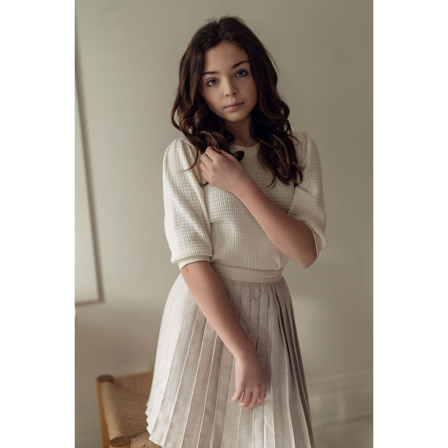 スカート andmarry Coco check pleats skirt BEIGE fdbec42959354d4b81d37e79888132