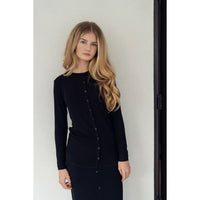 Coco Blanc Black Ribbed Midi Skirt