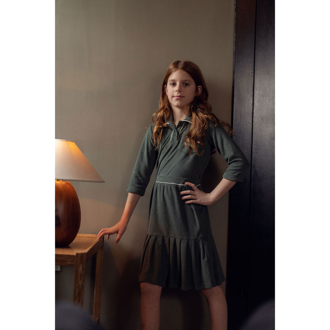Coco Blanc Green Terry Girl Tee